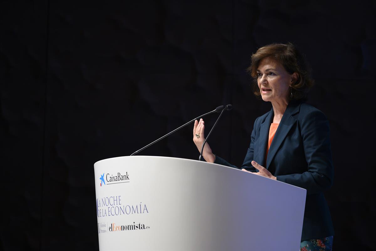 3/12/2019. Carmen Calvo asiste a la IX Edición de los premios de 'La Noche de la Economía'. La vicepresidenta del Gobierno y ministra de la ...