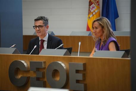 El ministro de la Presidencia, Justicia y Relaciones con las Cortes, Félix Bolaños, en la presentación